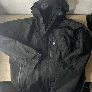 Men's Black Waterproof Raincoat
